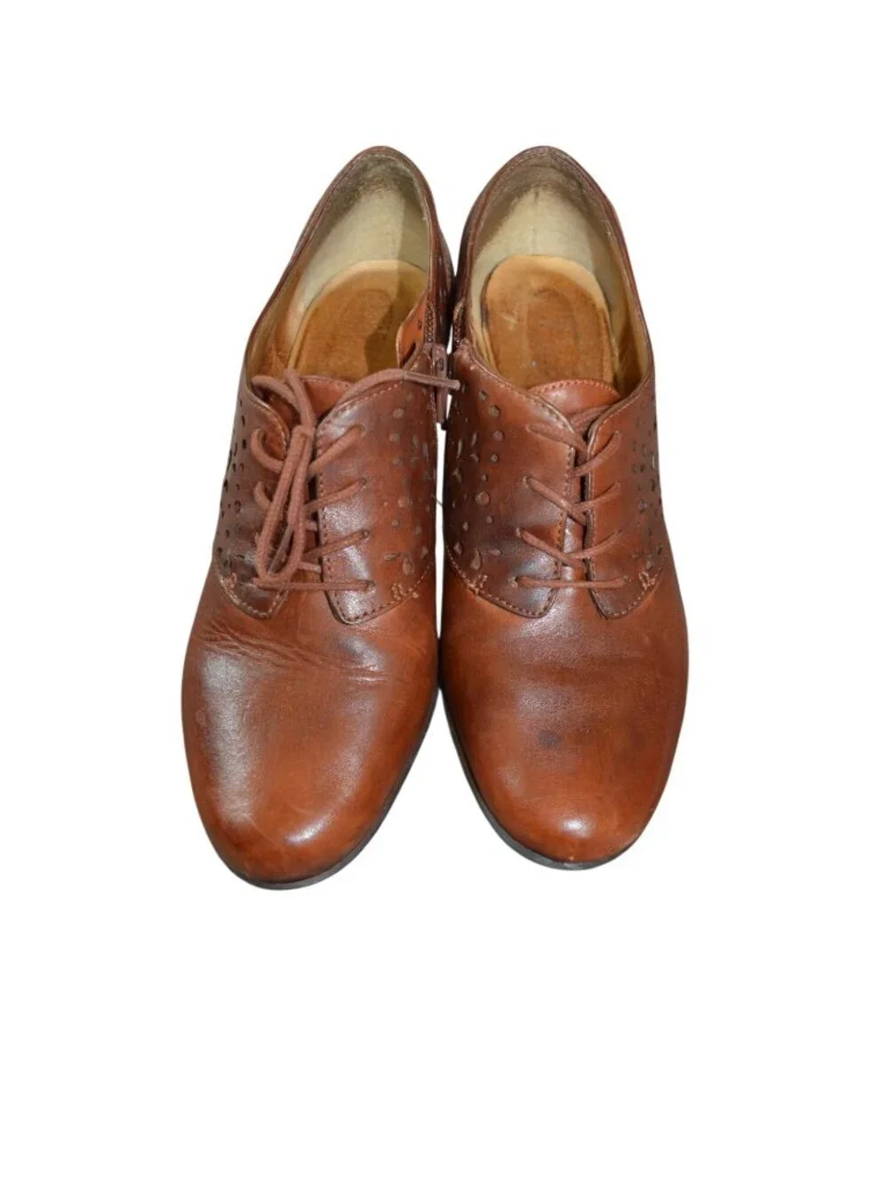 Nurture London Leather Oxford Heels Womens Size 7.5 Coquette Retro Vintage Style
